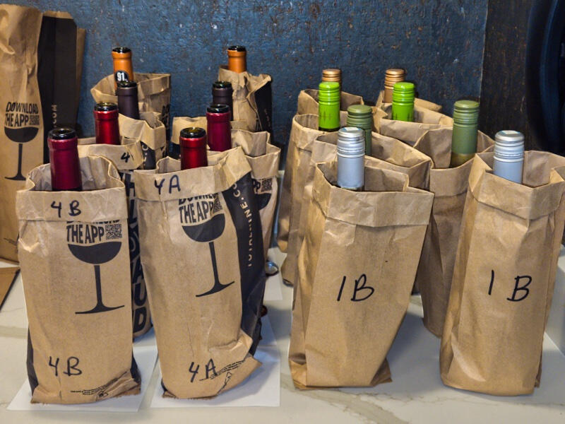 Bottles for a blind tasting
