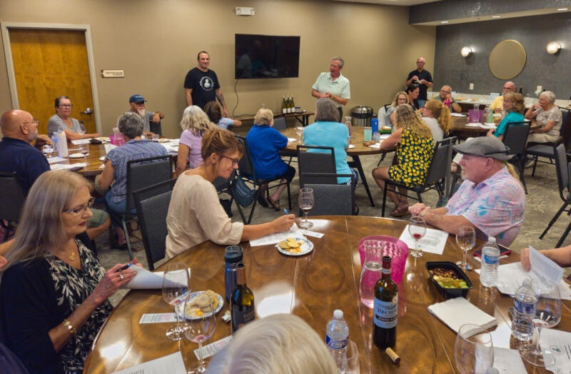 Wine Club Group at tables