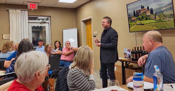 A presentation from an Italian wine maker
